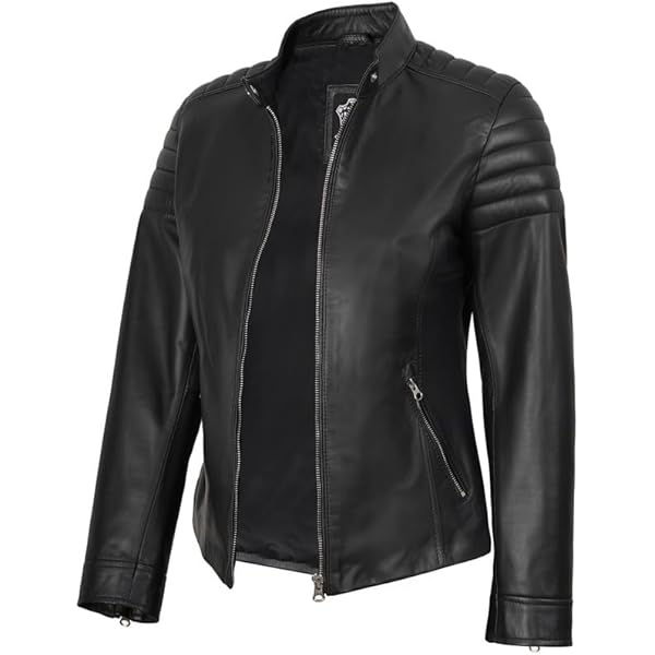 Blingsoul Womens Black Leather Jacket | [1303411] Acerra